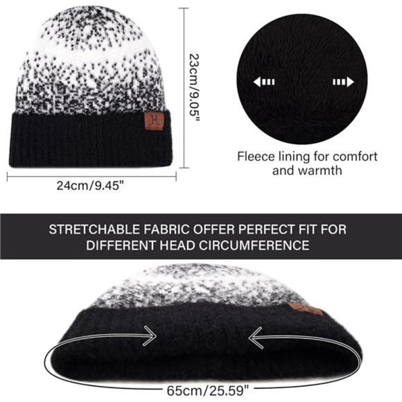 Winter Knit Beanie Hats Gloves Scarf Sets for Women main image 5